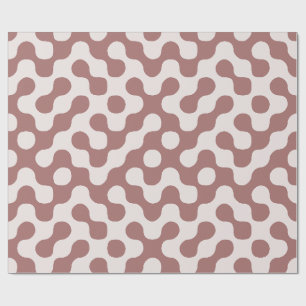 Papel De Presente Rosa Corado Pontos Geométricos Retro Meados do Séc