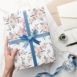 Papel De Presente Rosa Daisy Sussurro