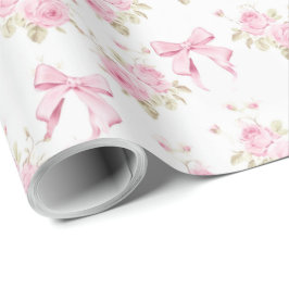 Papel De Presente Rosa de algodão rosa com coquete do Arco