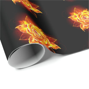 Papel De Presente Rosa de Fogo em Flor