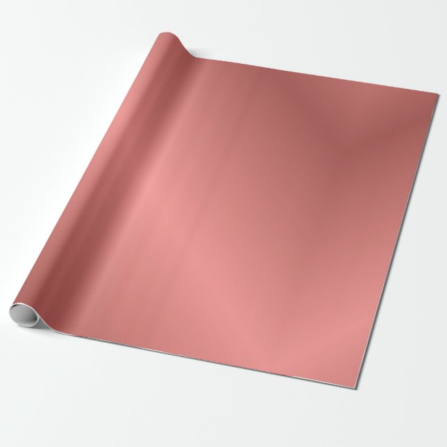 Papel De Presente Rosa de gradiente dourado (Desenrolado)
