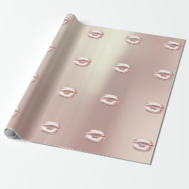 Papel De Presente Rosa de Lábios Dourado Blush Bridal Sweet 16º