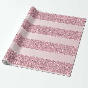 Papel De Presente Rosa de Natal - Modelo Dourado Glitter
