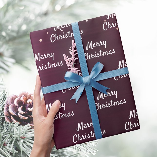Papel De Presente Rosa de ouro burgundy Natal elegante (Criador carregado)