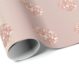 Papel De Presente Rosa de Pérolas Mineráveis do Bolinhas Glitter