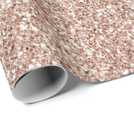 Papel De Presente Rosa de pêssego Dourado Luxe Glitter