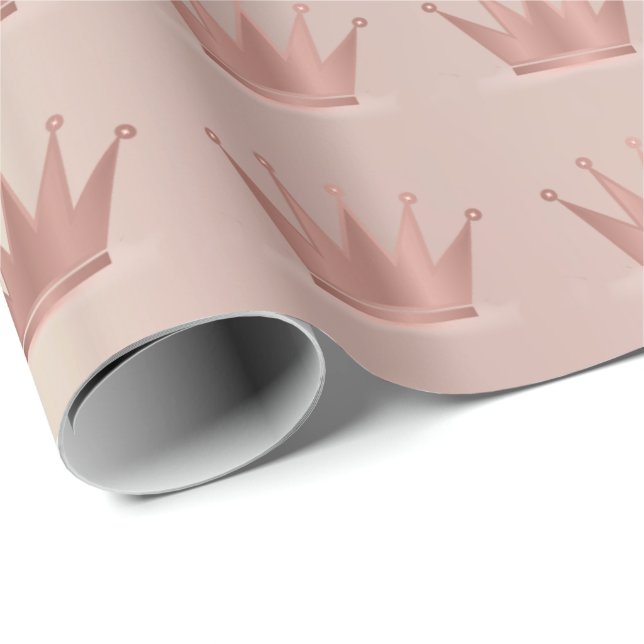 Papel De Presente Rosa Dourada de cobre Princesa Princesa Doce 16 (Ponta do rolo)