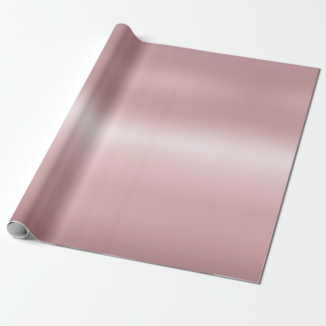 Papel De Presente Rosa Dourada Glamorous Metallic Look Elegante Gift (Desenrolado)