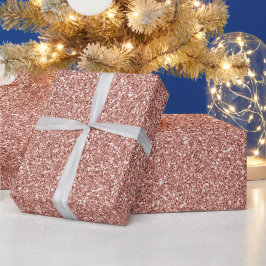 Papel De Presente Rosa Dourada Luxe Glitter