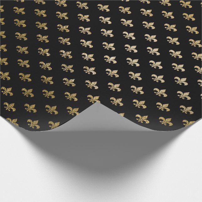 Papel De Presente Rosa Dourado Blush Fior de Lis Black Royal Paris (Ponta)