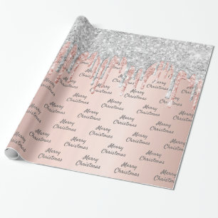Papel De Presente Rosa dourado brilho prateado cor-de-rosa, faísca N