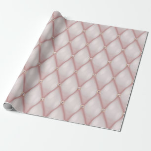 Papel De Presente Rosa Dourado e Lantejoulas de Diamante Bege