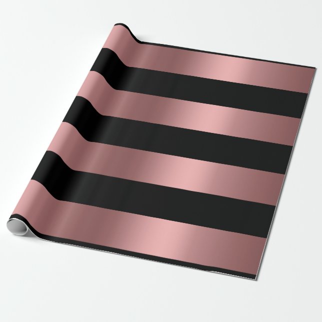 Papel De Presente Rosa Dourado e preto (Desenrolado)