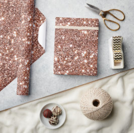 Papel De Presente Rosa Dourado Glam Glitter