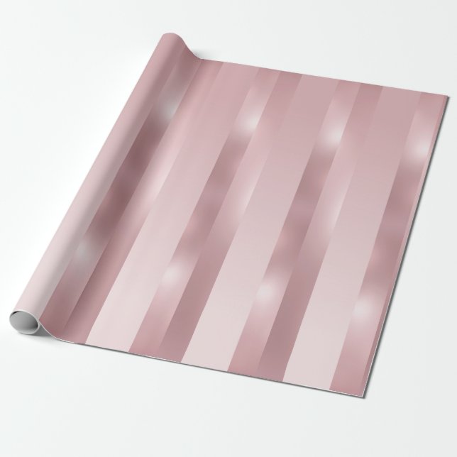 Papel De Presente Rosa Dourado metálico - aspecto moderno Modelo ele (Desenrolado)