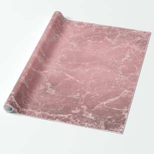 Papel De Presente Rosa Dourado Moderno Glamouroso Mármore Chique