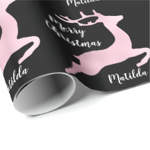 Rosa Dourado padrão de renas de Natal personalizad