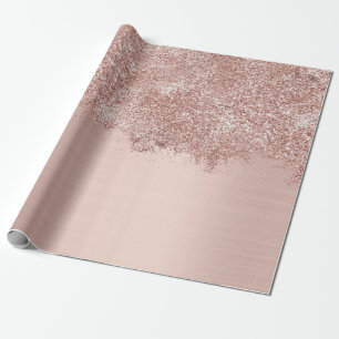Papel De Presente Rosa Dourado Pó Brilhante Rosa Rosa Brilhante