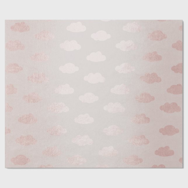 Papel De Presente Rosa Dourado Pó Rosa Claud Princesa Nova Bebê (Aberto)