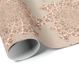 Papel De Presente Rosa Dourado Swarovski Crystals Espiral Infinidade