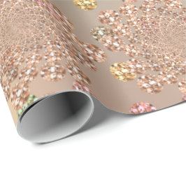 Papel De Presente Rosa Dourado Swarovski Crystals Spiral Diamond