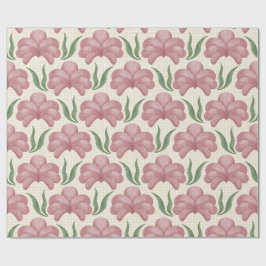 Papel De Presente Rosa Empoeirada Flora