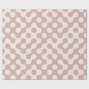 Papel De Presente Rosa Empoeirada Pontos Geométricos Orgânicos Meado