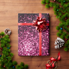 Papel De Presente Rosa escuro falso brilho glitter faíscas