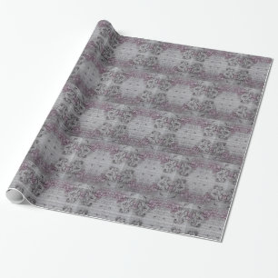 Papel De Presente Rosa Floral do Anjo Moderno brilhante