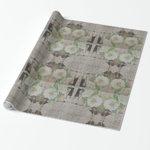 Papel De Presente Rosa Floral Moderno brilhante