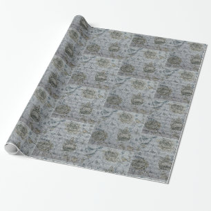 Papel De Presente Rosa Floral Moderno brilhante