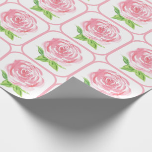 Papel De Presente Rosa Floral Solta Aquarela Pintada à Mão