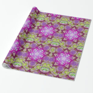 PAPEL DE PRESENTE ROSA FÚCSIA PURPURA ABSTRATA ESTRELA