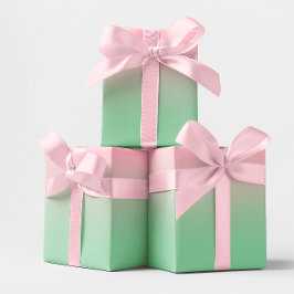 Papel De Presente Rosa Moderno e Verde Menta Ombre