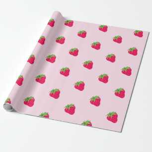 Papel De Presente Rosa Morango Brilho Legal