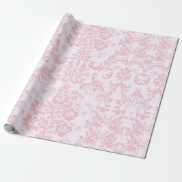 Papel De Presente Rosa na Vintagem Floral Elegante Rosa