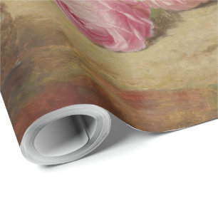 Papel De Presente Rosa no chão da floresta com borboletas