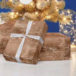 Papel De Presente Rosa Peach Dourado Glam