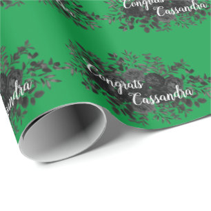 Papel De Presente Rosa preto - Festa de formatura gótica escura verd