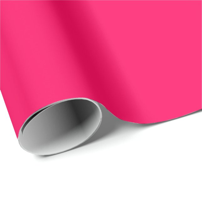 Papel De Presente Rosa Quente Brilhante Para Combinar Com Nossos Con (Ponta do rolo)