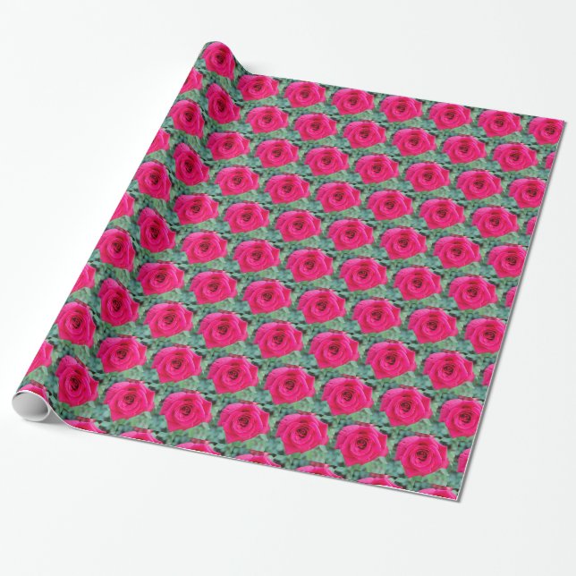 Papel De Presente Rosa Red Wraping Paper (Desenrolado)