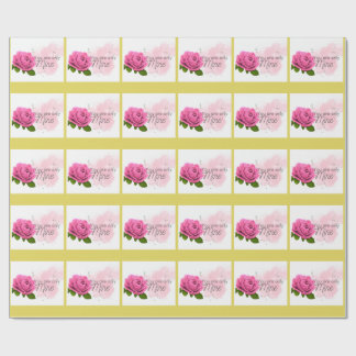 Papel De Presente Rosa rosa com texto