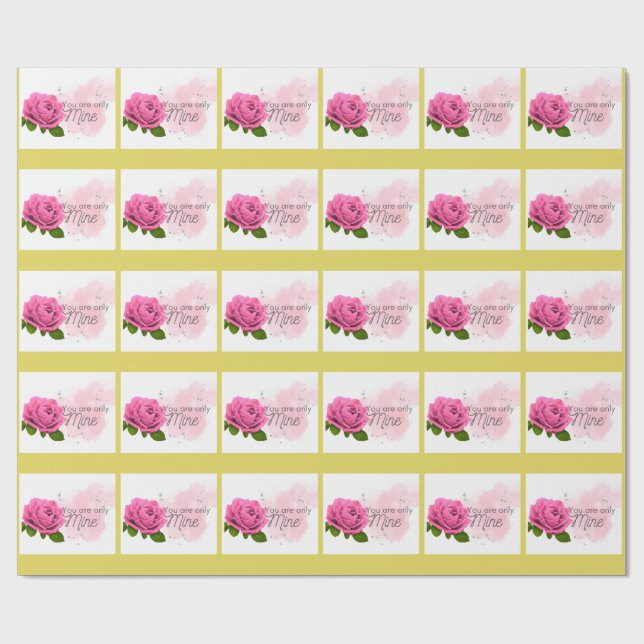 Papel De Presente Rosa rosa com texto  (Aberto)