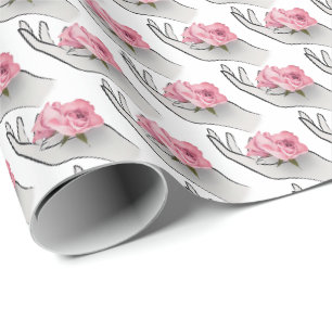 Papel De Presente rosa rosa rosa rosa na mão