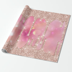 Papel De Presente Rosa Rosa Rosa Rosa Rosa Cinzenta Unidades De Pó 