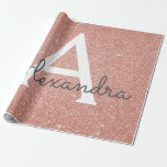 Papel De Presente Rosa Rosa Rosa Rosa Rosa Dourada, Brilhante e Mono<br><div class="desc">Rosa rosa rosa rosa Dourada Faux Glitter e papel de embrulhamento de presente elegante. Este papel de embrulho de presente pode ser personalizado para incluir seu nome inicial e nome próprio para um pacote de presentes para o Chá de fraldas, Chá de panela, Festa de solteira ou Festa de aniversário...</div>