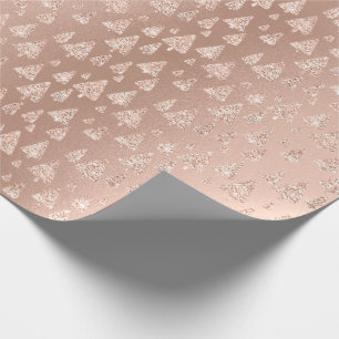 Papel De Presente Rosa Rosa Rosa Rosa Rosa Pó Dourada Lápida Árvores
