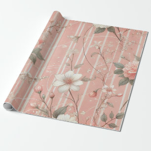 Papel De Presente Rosa Rosa Rosa Rosa Vintage em Fundo Rosa Rosa Est