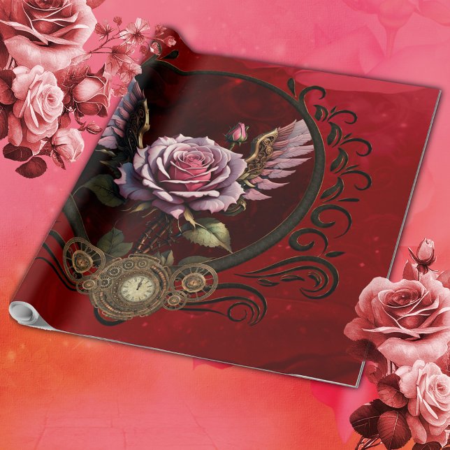 Papel De Presente Rosa Steampunk (Steampunk rose)