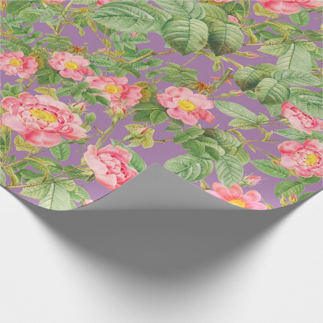Papel de Presente Rosa Vintage em Lavanda Roxo (Ponta)